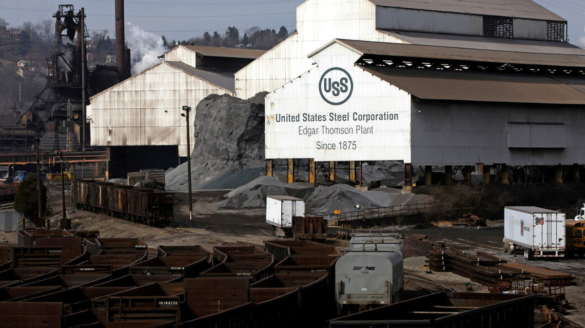 FILE - United States Steel’s Edgar Thomson Plant in Braddock, Pa. is shown on Feb. 26, 2019. (AP Photo/Gene J. Puskar, File)