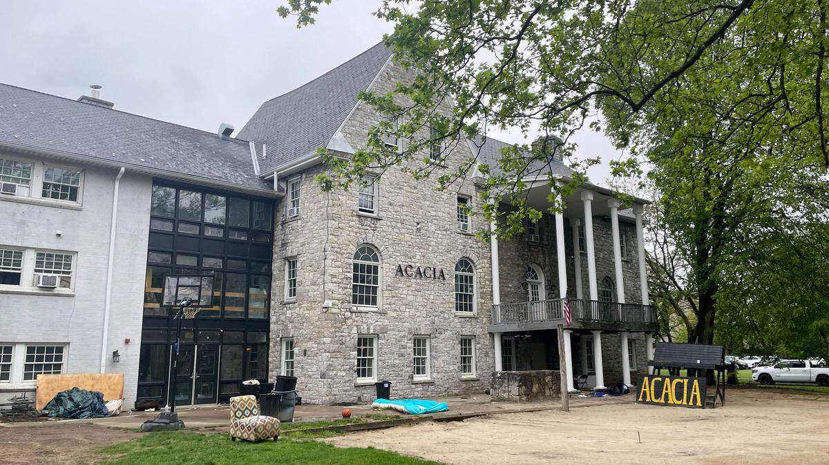 Acacia fraternity is pictured in May. After being suspended by Penn State, the fraternity has joined the State College IFC, an independent, student-led council.