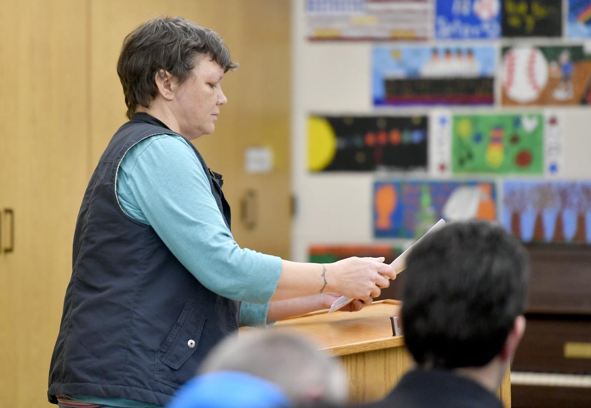 Michelle Grove speaks during the Gregg Township board of supervisors meeting on Monday, Jan. 7, 2018 at the Old Gregg School.