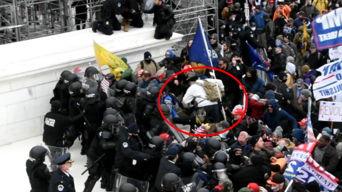 Video footage from Jan. 6, 2021 shows a Spring Mills man attacking law enforcement officers with a wooden flagpole, according to the U.S. Department of Justice.