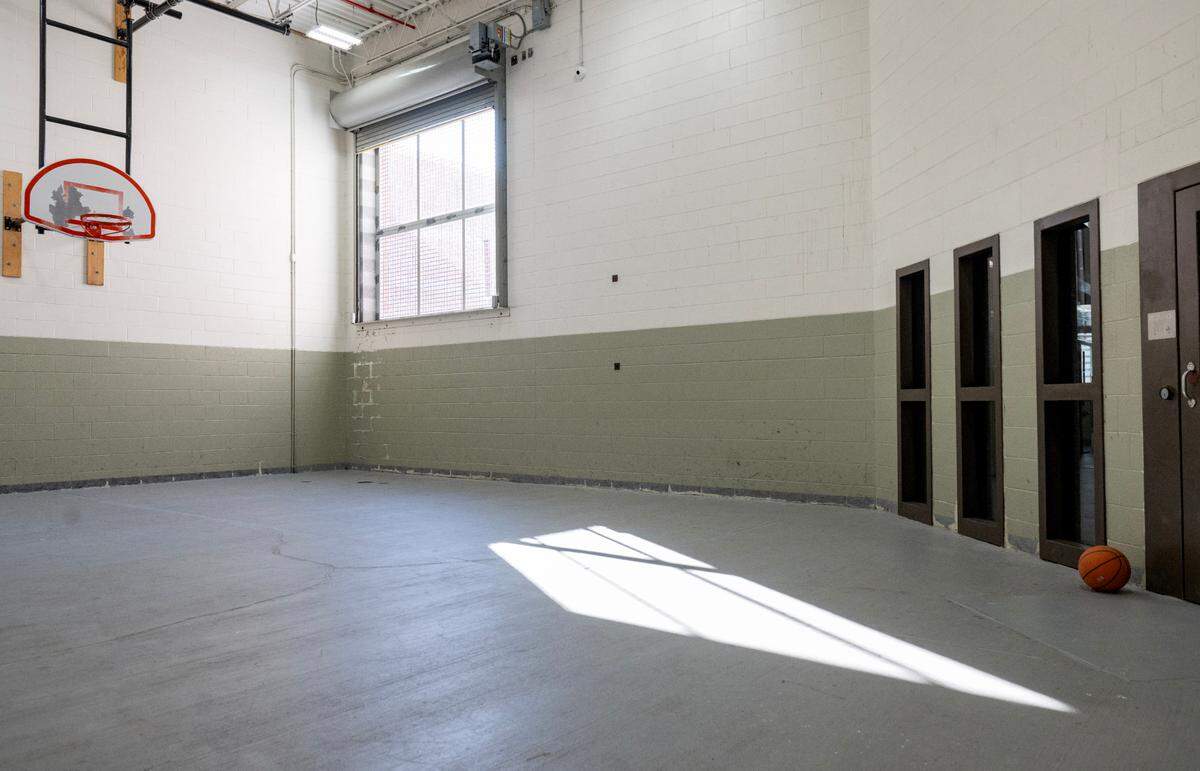 Sunlight and fresh air comes through windows into one of the outdoor recreation yards at the Centre County Correctional Facility on Wednesday, Jan. 22, 2025.