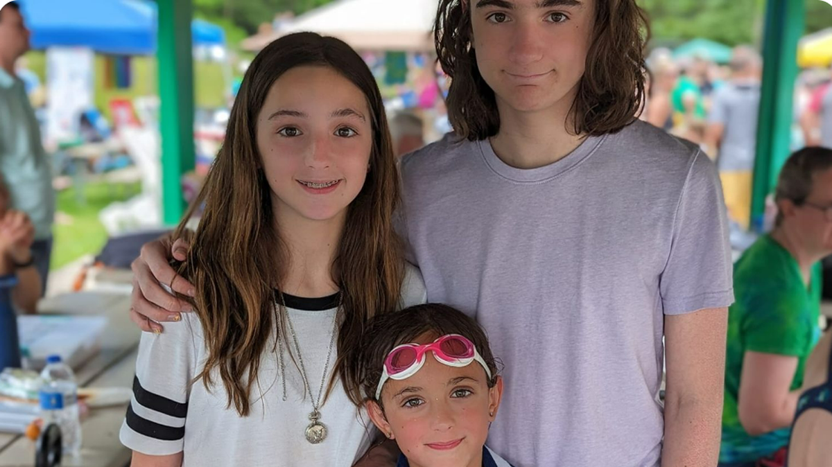 Park Forest Middle School student Abby Smith, left, pictured with her siblings.