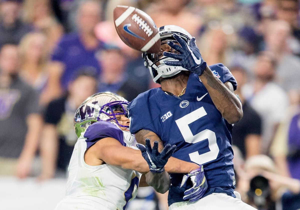 Penn State wide receiver DaeSean Hamilton makes a catch for a touchdown during the Fiesta Bowl on Saturday, December 30, 2017 at University of Phoenix Stadium.