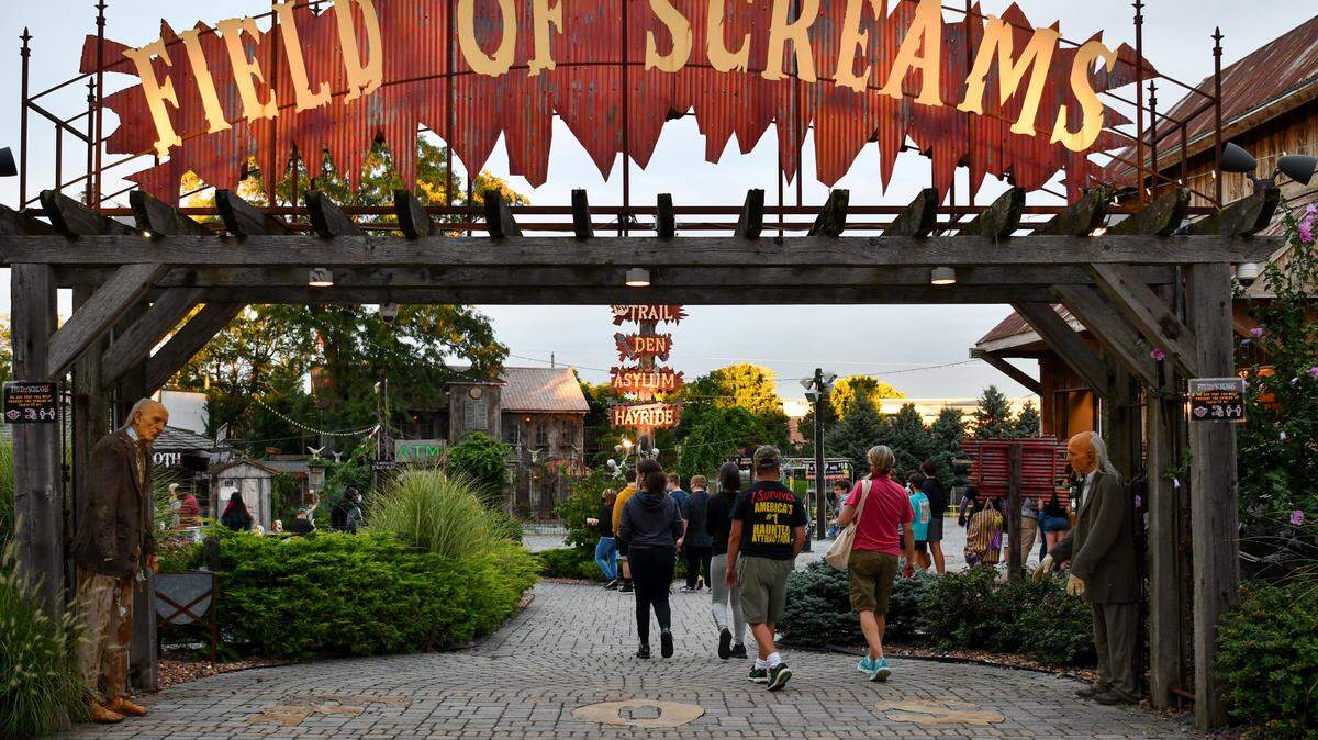 A photo of the entrance to Field of Screams in Mountville, Lancaster County, from the 2020 season.