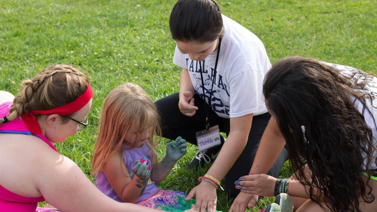 
Kids at Camp Kesem take part in an activity called “Mermaid Class.”
