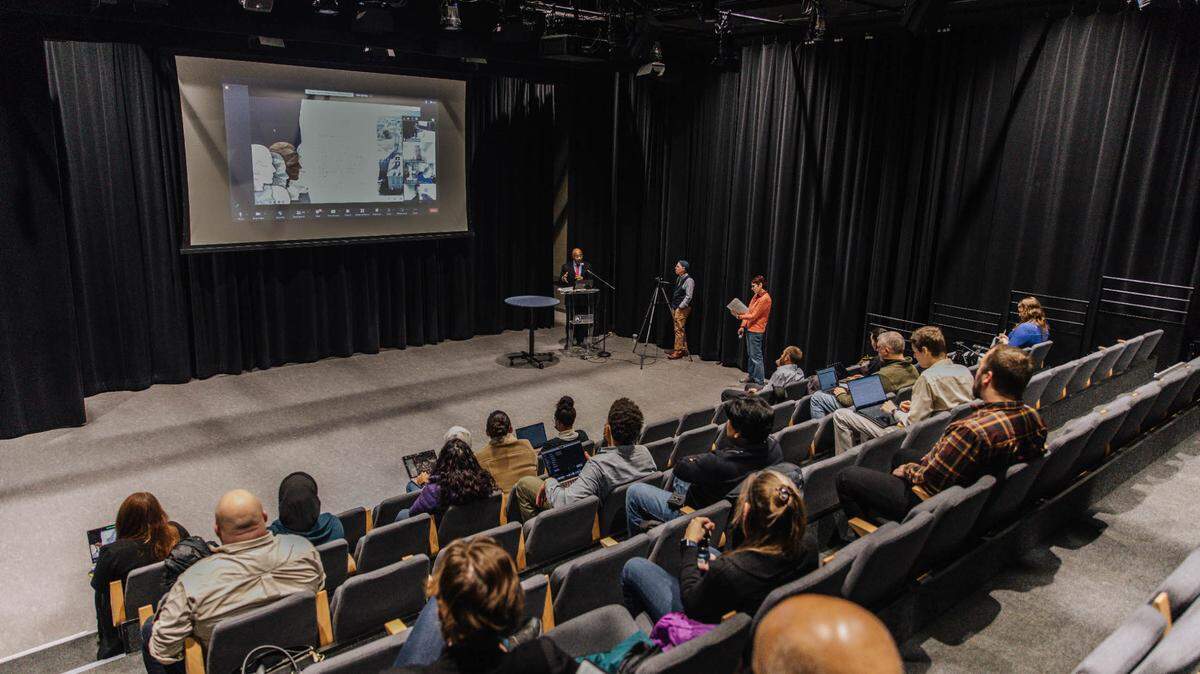 People attend the Feb. 8, 2024, racial justice teach-in at Penn State’s University Park campus.