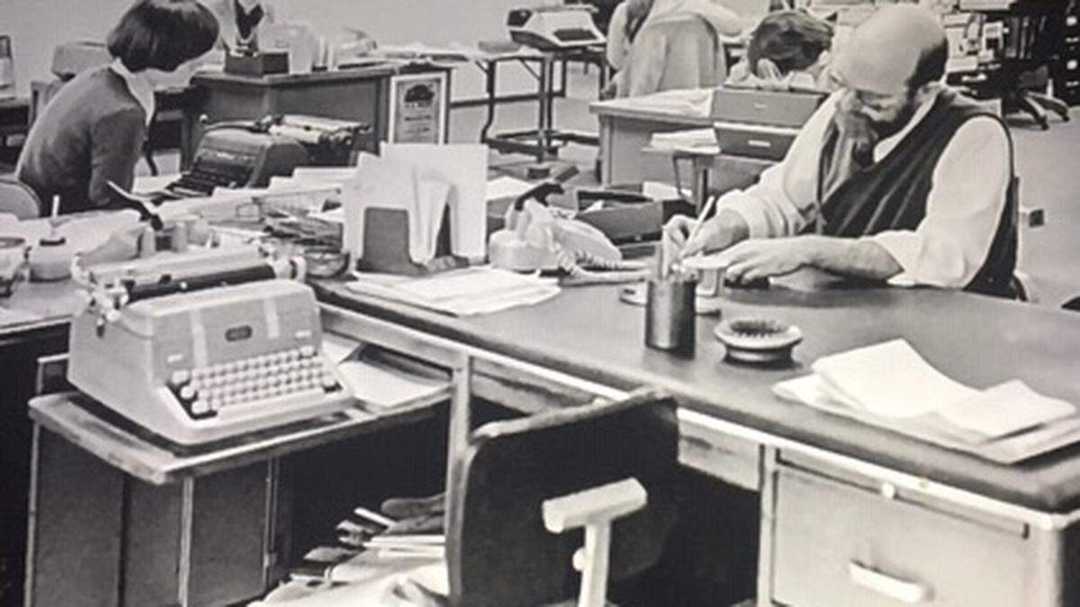 The Centre Daily Times newsroom is pictured in 1979. A new book explores the history of the newspaper and the Pennsylvania Mirror during the 1970s.
