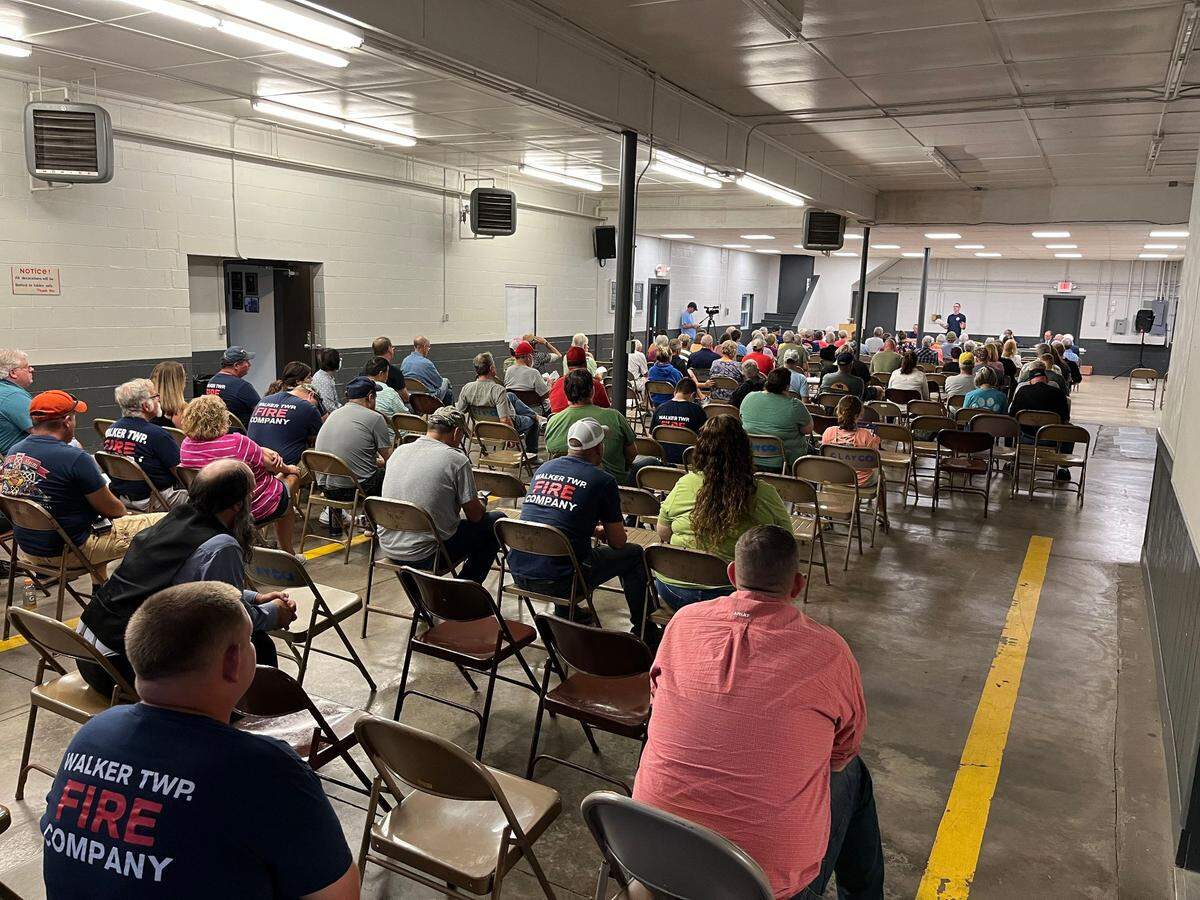 More than 100 people attended a public meeting in August regarding funding for Walker Township Fire Company.