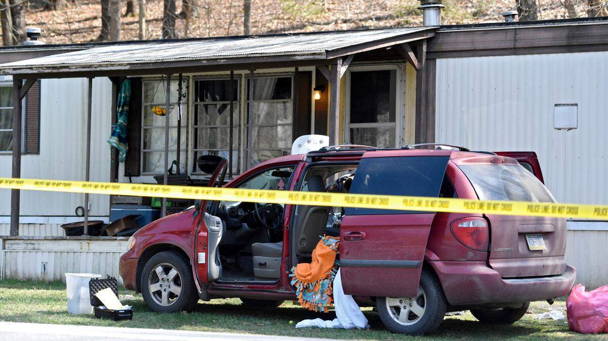 Pennsylvania State Police investigated the scene of a homicide on Route 45 in Woodward in April 2021.