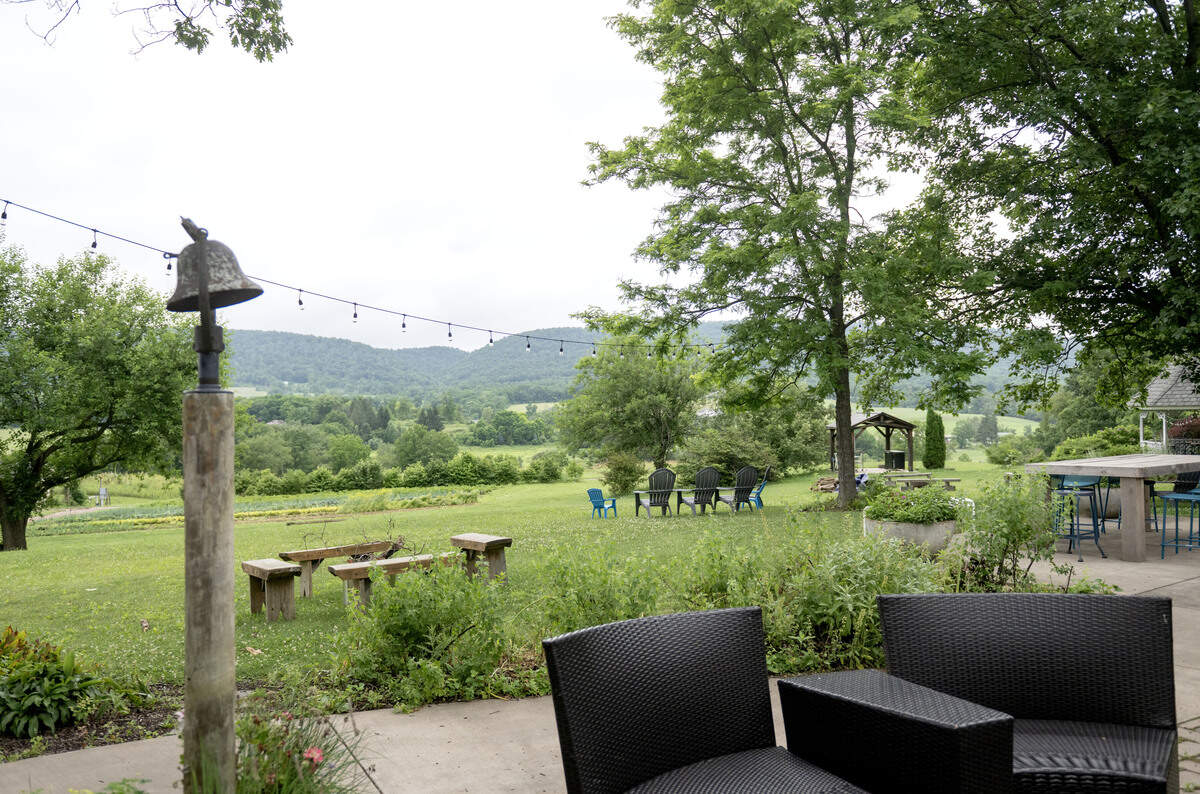 The morning fog burns off as seen from the patio at Fillmore Farm Cafe & Gardens on Wednesday, July 8, 2026.