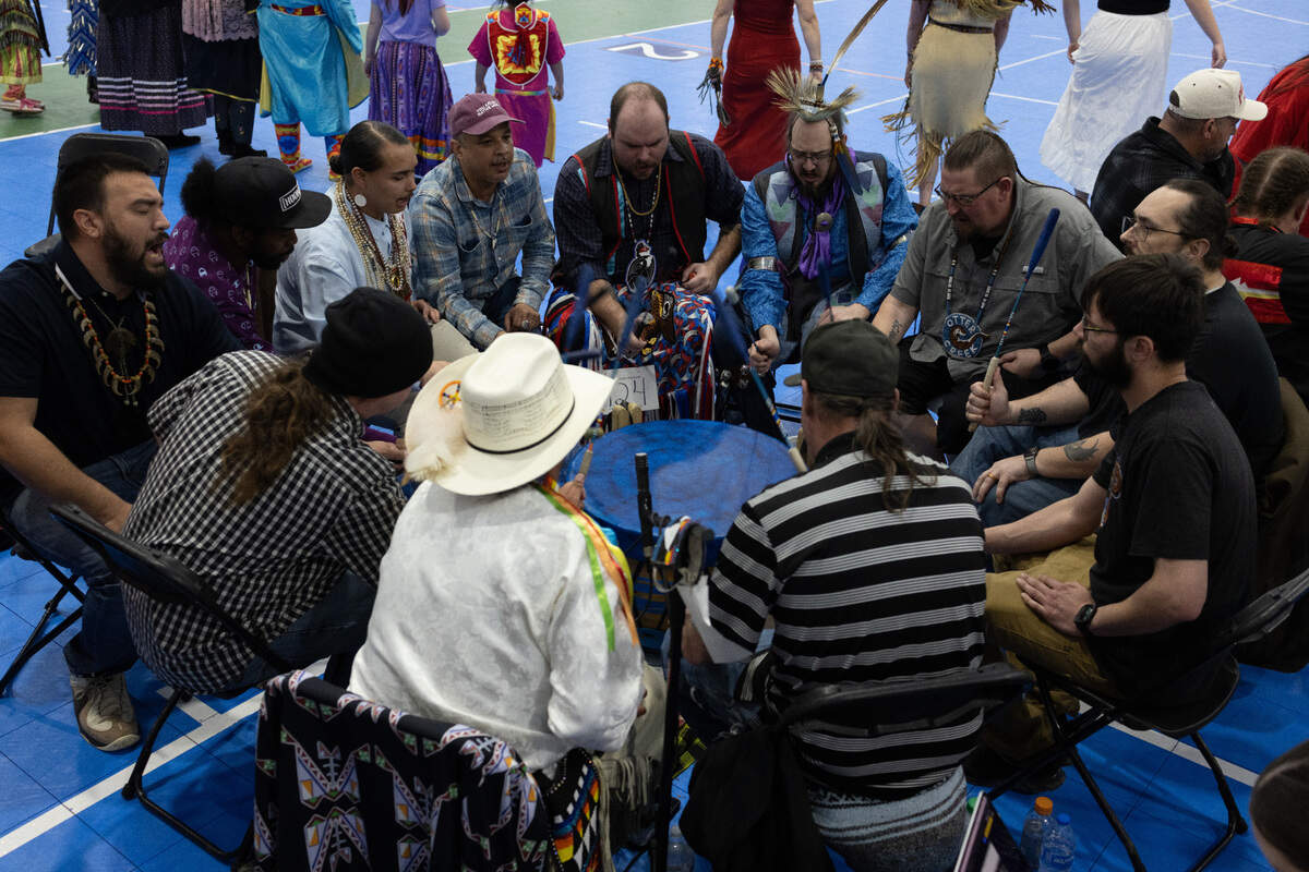 Drummers at the Penn State 2025 Powwow on March 29, 2025 at C3 Sports Complex.