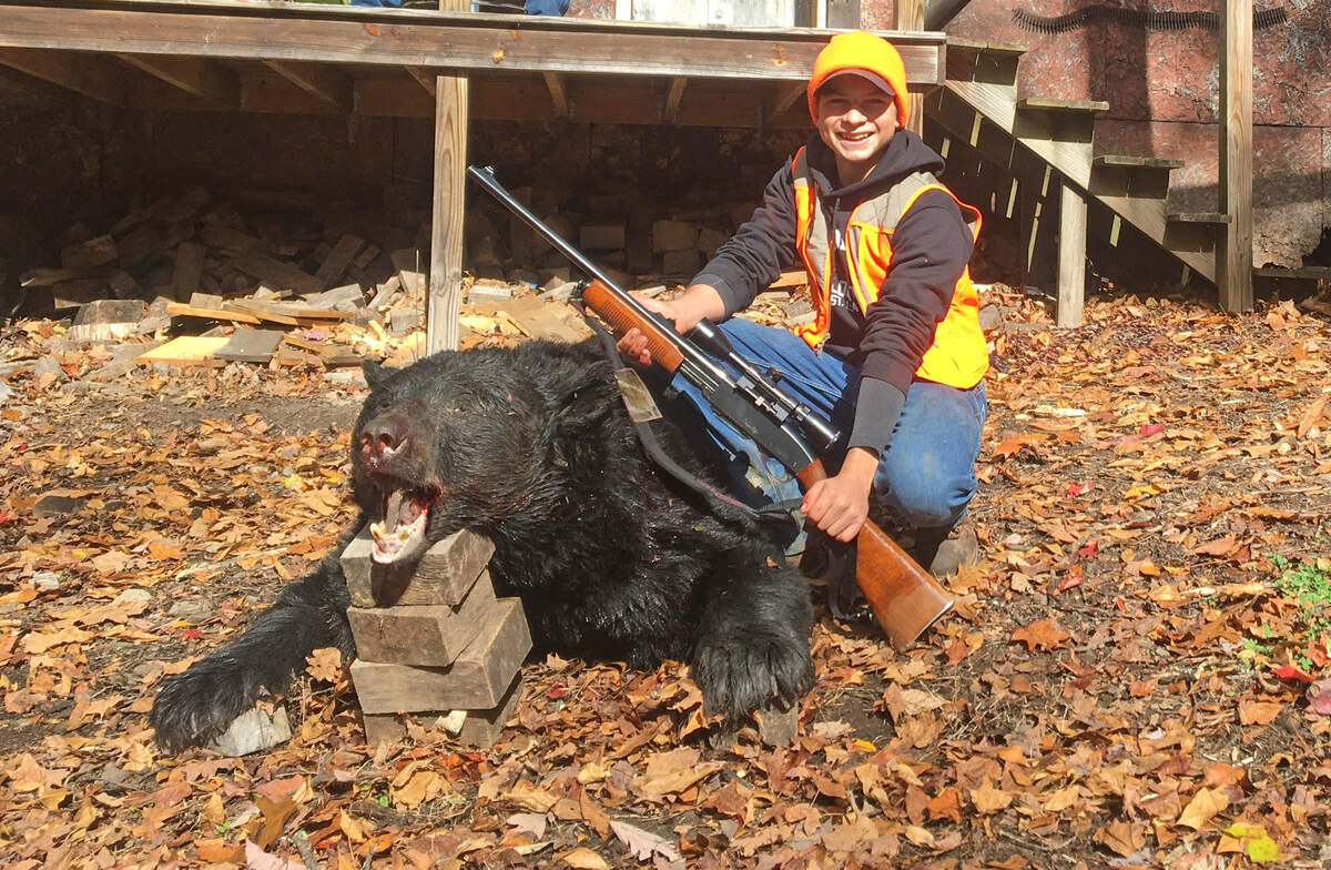Fifteen-year-old Shane Harlacker harvested one of the 179 bears shot in Tioga County.