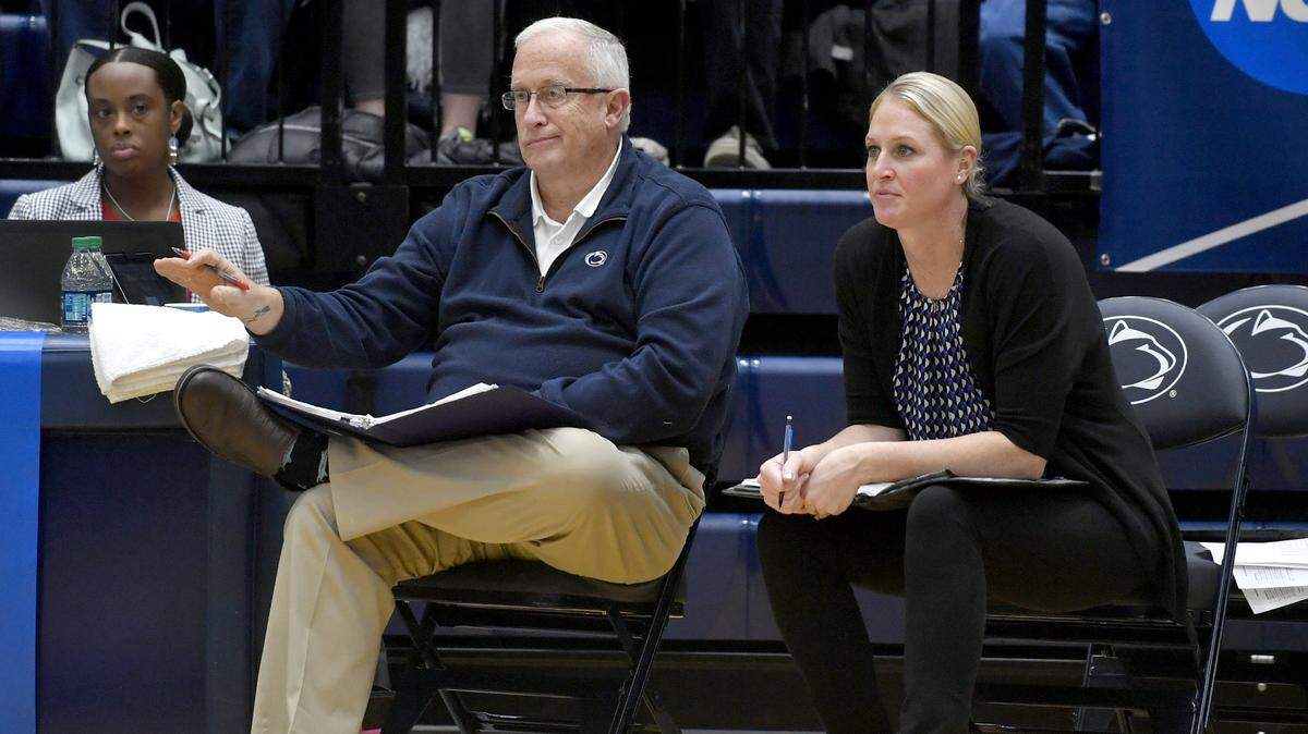 Penn State women’s volleyball coach Russ Rose, pictured in 2019, and the Nittany Lions defeated LSU 3-0 on Saturday at Rec Hall to go 3-0 at the Penn State Classic over the weekend.