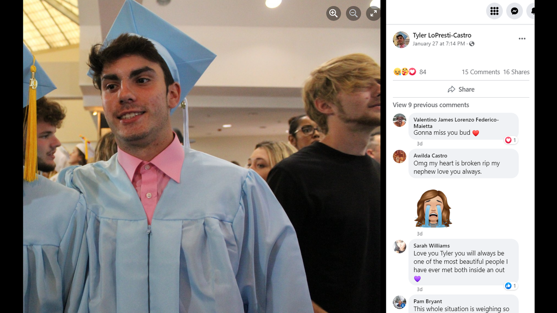 Lopresti-Castro and enrolled in college in 2019 in hopes of getting a degree in professional accounting degree, according to his Facebook page.