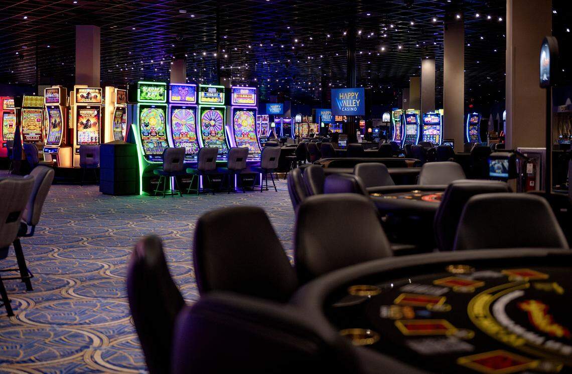 Table games and slot machines at Happy Valley Casino on Thursday, April 23, 2026, during a media tour.  