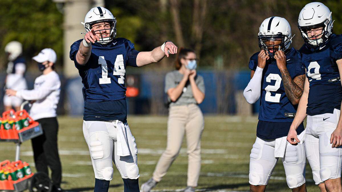 Penn State quarterback Sean Clifford during spring practice on March 22, 2021.