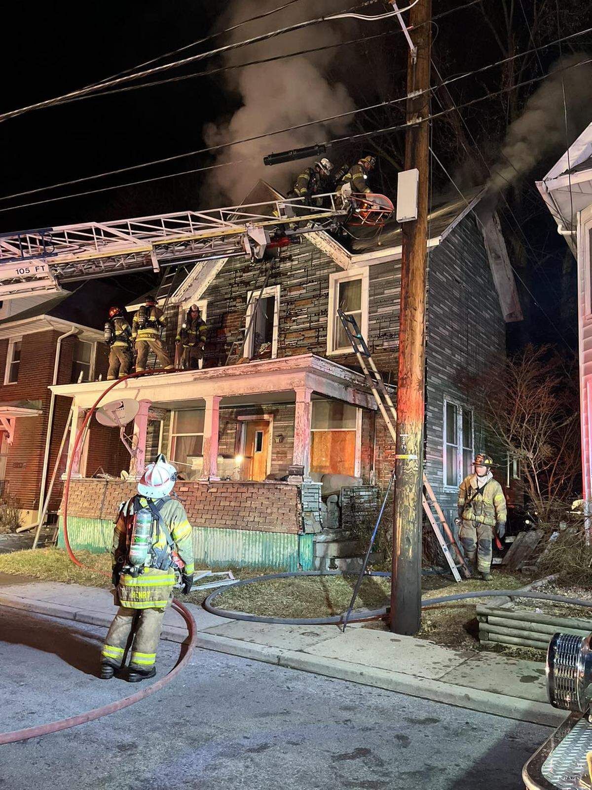 A home on the 200 block of North 9th Street in Philipsburg was badly damaged by a fire Thursday. The family was displaced.