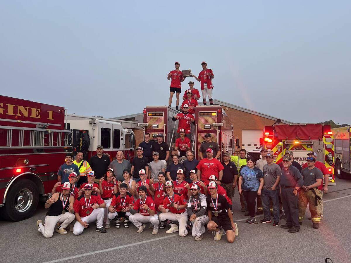 Bellefonte, pictured after their District 6 Championship win on May 23, is headed to the PIAA Class 4A baseball finals after topping Hopewell, 6-5, on Monday. The Red Raiders play on Friday at 1:30 p.m.