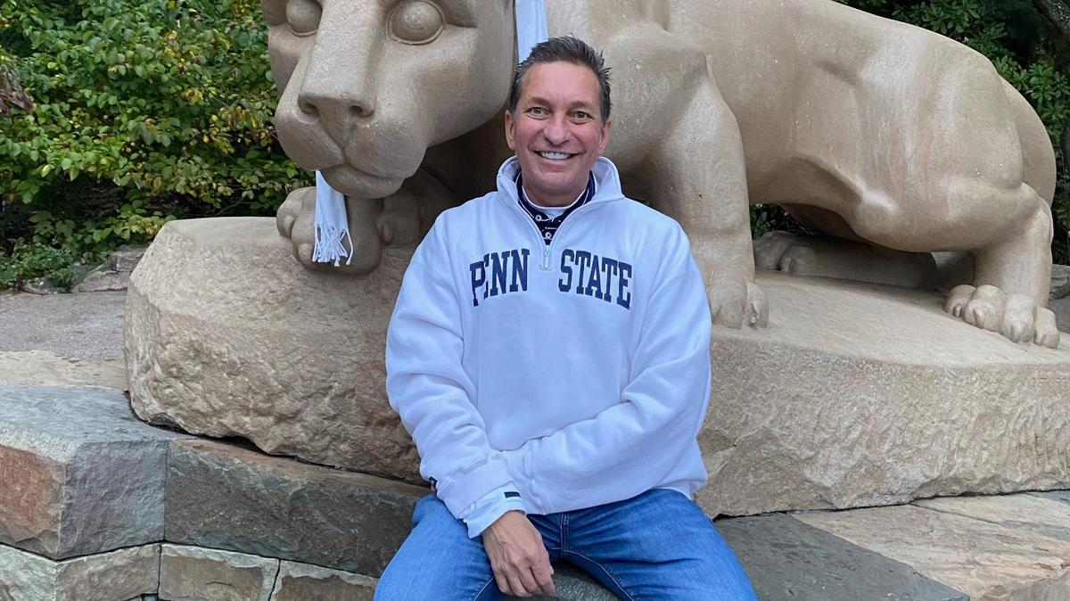 Penn State alum Tony Petroy, seen here during Homecoming Weekend, will serve as the honorary co-captain during Saturday’s football game against Rutgers for the Military Appreciation Game. Petroy is both an Air Force vet and a former drum major.