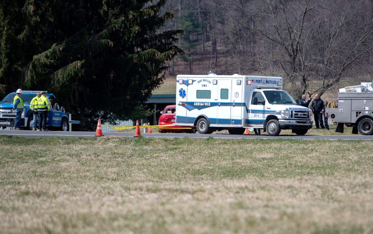 Ferguson Township police and Port Matilda EMS responded Monday to a single-vehicle crash on West Galesburg Road.