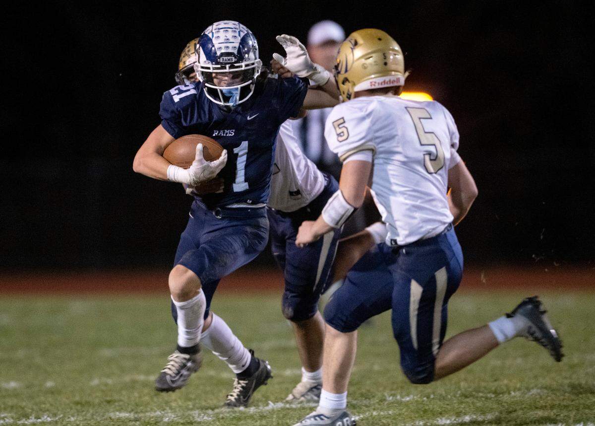 Penns Valley’s Ty Watson cuts past Bald Eagle Area defenders during the game on Thursday, Nov. 10, 2022.