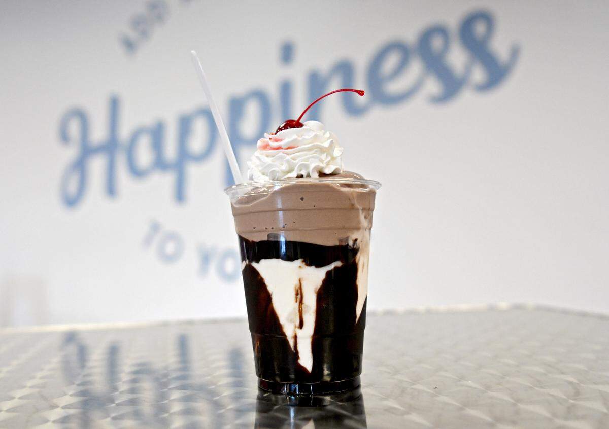 A Boston Shake from Riddle’s Ice Cream Shop.