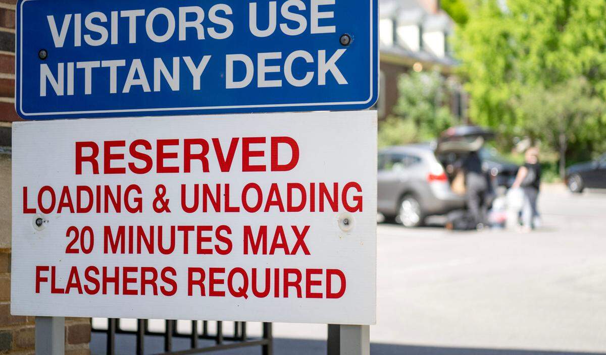 Parking is limited by west residence halls for students moving out of the dorms on Wednesday, May 1, 2024.