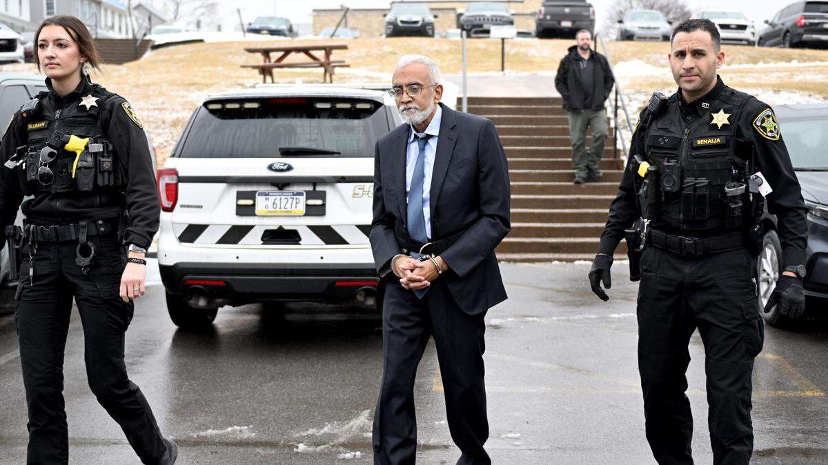 Subramanyam “Subu” Vedam arrives at the Centre County Courthouse for his Post-Conviction Relief Act hearing on Thursday, Feb. 6, 2025.