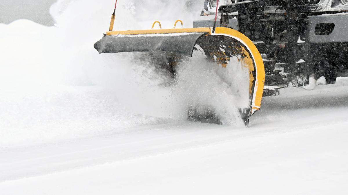 A College Township truck plows the snow Jan. 25, 2026. Some snow is in the forecast for Monday evening.