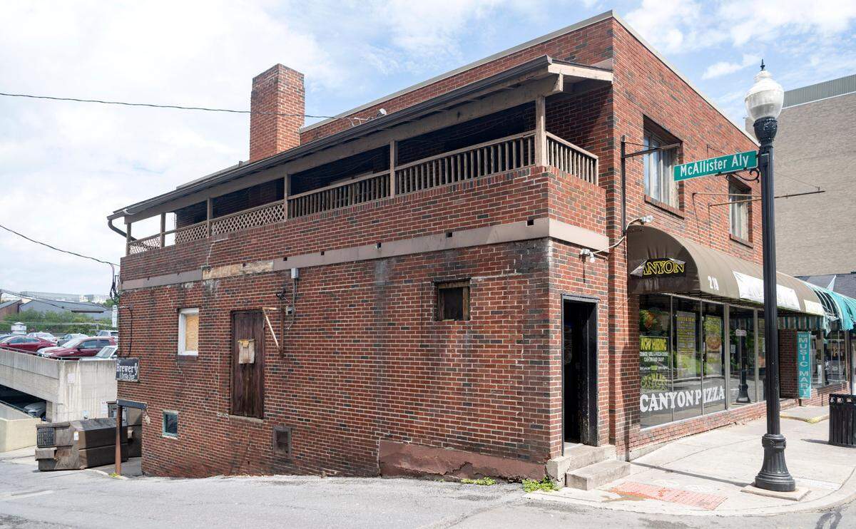The building on the corner of McAllister Alley and East Beaver Avenue that has Canyon Pizza and the Brewery in State College.