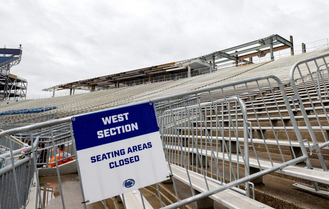 The west section seats in Beaver Stadium are closed due to the renovations on Saturday, April 26, 2025.
