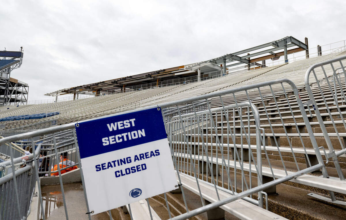 The west section seats in Beaver Stadium are closed due to the renovations on Saturday, April 26, 2025.