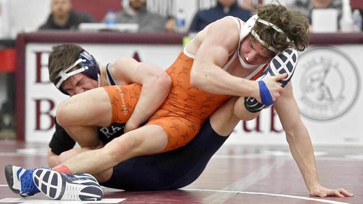 St. Joseph’s Catholic Academy’s Zack Witmer had three technical falls on way to his 132-pound District 6 Class 2A title. He has nine tech falls, which is tied for second in the county.