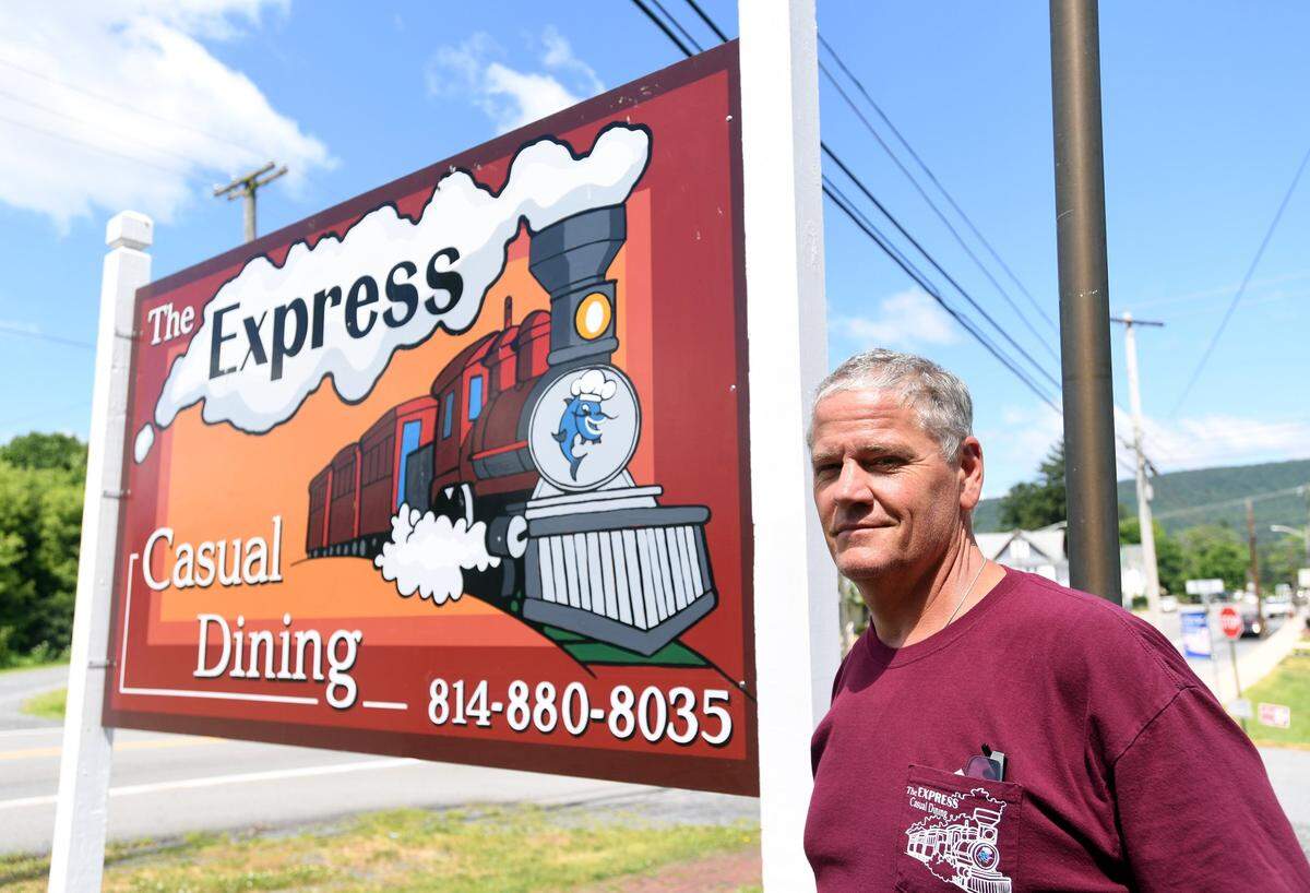 Greg Yearick, owner of The Express Casual Dining, stands for a portrait Wednesday in front of the Centre Hall restaurant.