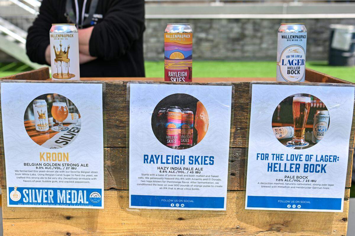 A closer look at the sample offerings from Wallenpaupack Brewing Company on Saturday at Hoppy Valley Brewers Fest at Penn State’s Beaver Stadium.