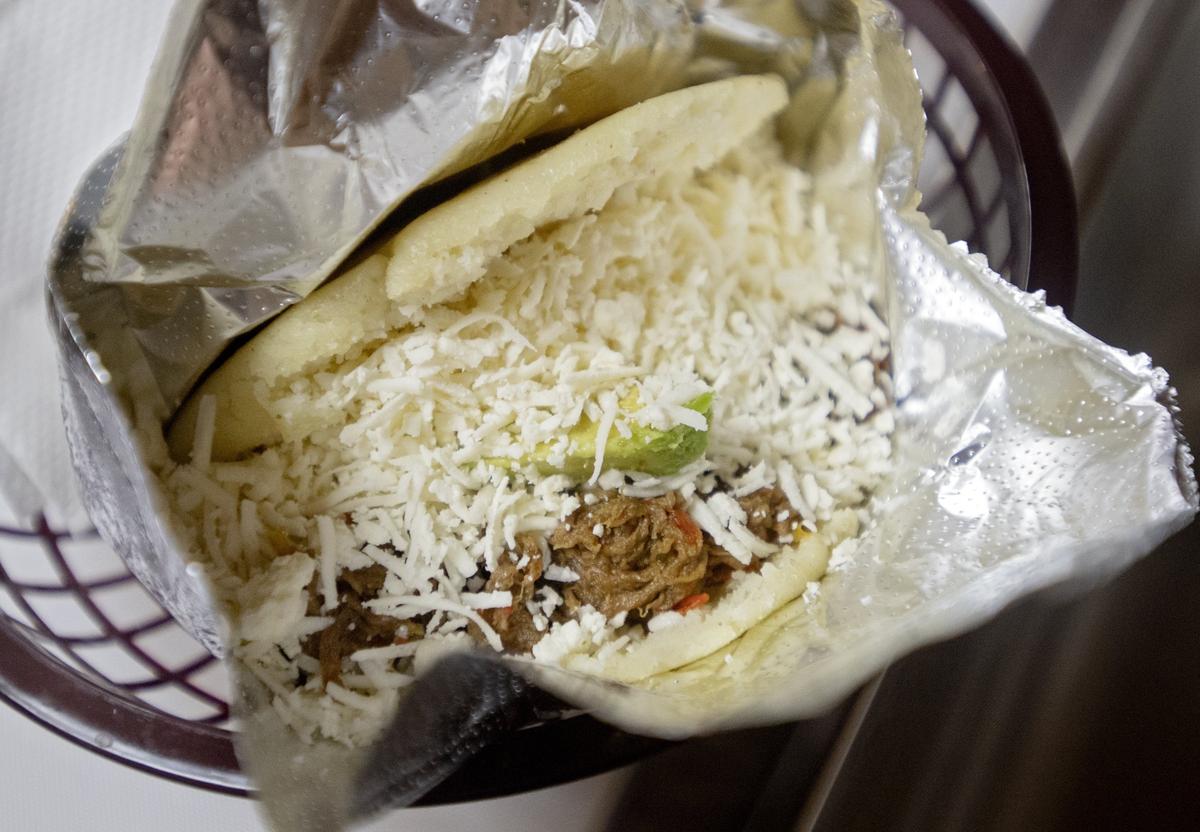 An Arepas at the newly opened Venezuelan restaurant, Juana’s on Thursday, Feb. 7, 2019.