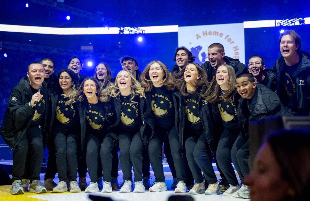 The Penn State Thon executive committee counts down to the start of the 46 hour dance marathon on Friday, Feb. 21, 2025.