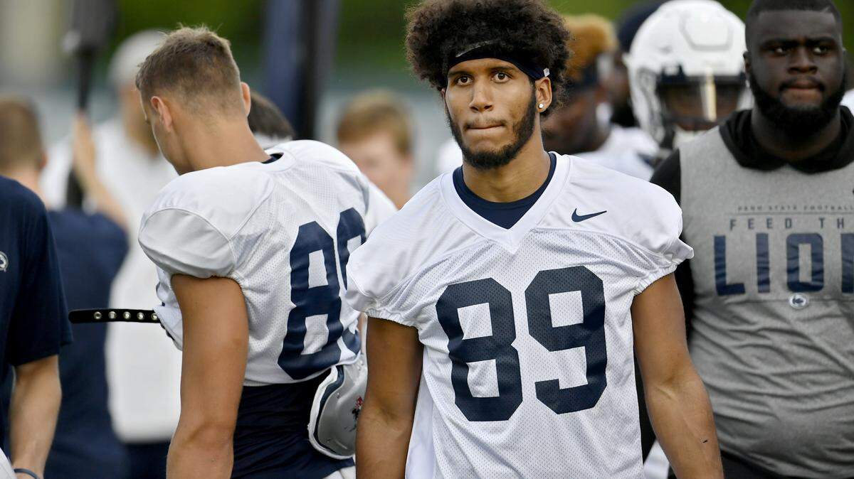 State College native Brandon Clark at Penn State practice on Tuesday, August 21, 2018. Clark was a walk on with the Nittany Lions is transfering to Slippery Rock to be on scholarship.