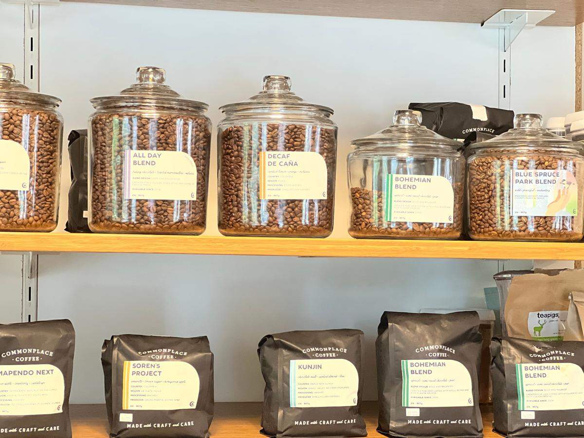 Coffee blends are seen at Coffee, Hemp & Tea in State College.