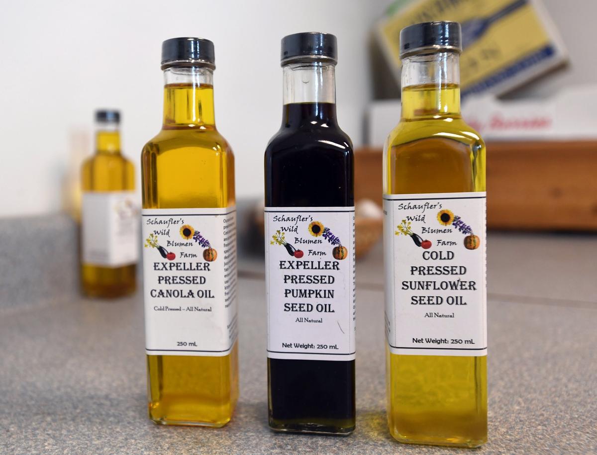 Schaufler’s Wild Blumen Farm in Gatesburg produces vegetable oils that are sold at various places around Centre County.