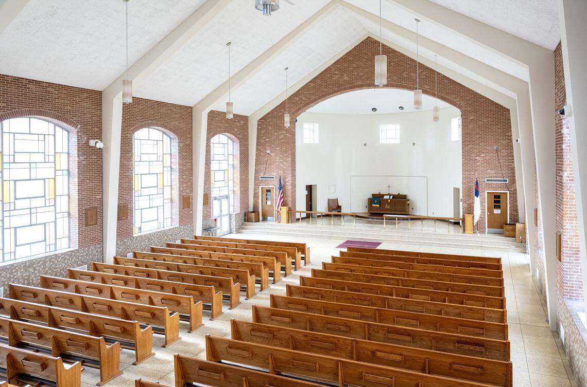 The all-faith chapel at Rockview state prison is pictured on Monday, March 2, 2026. The chapel was dedicated in 1964 and features a rotating altar.