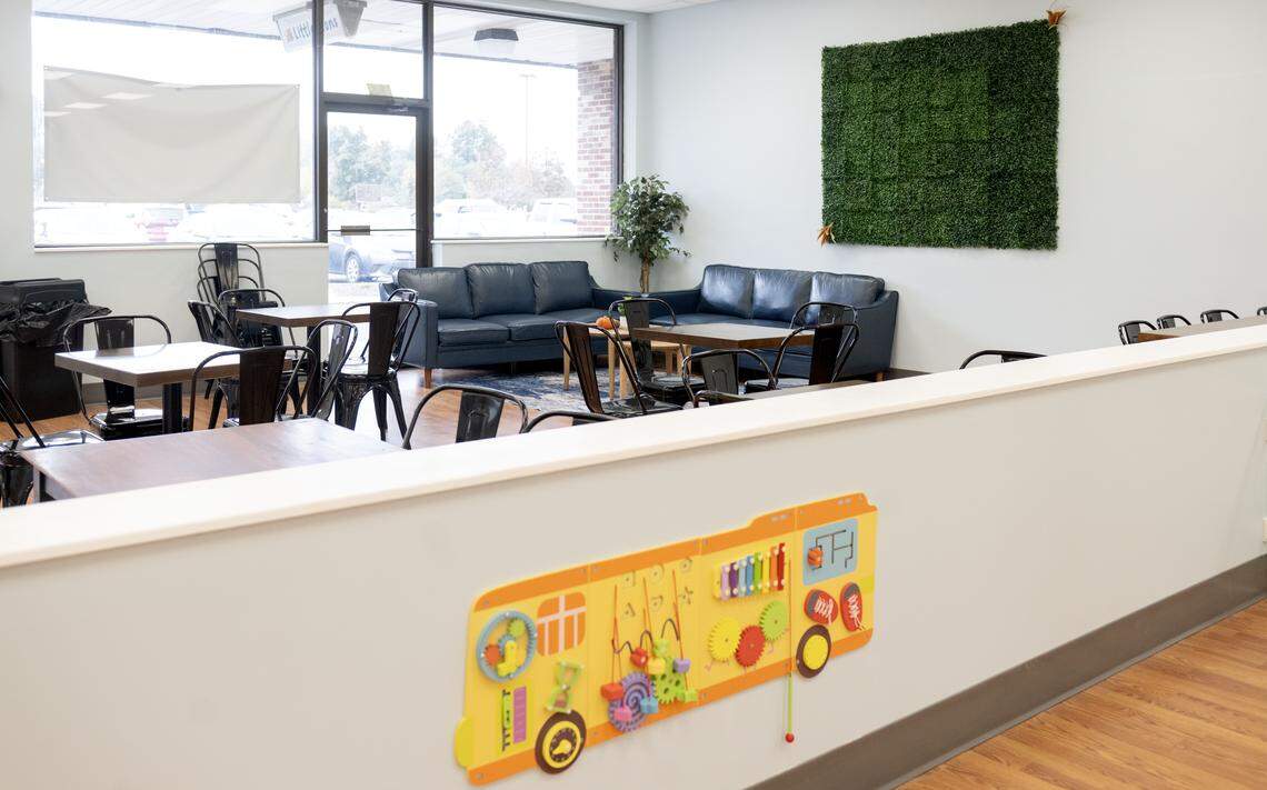 The seating area for adults at Little Lions Play Den. 