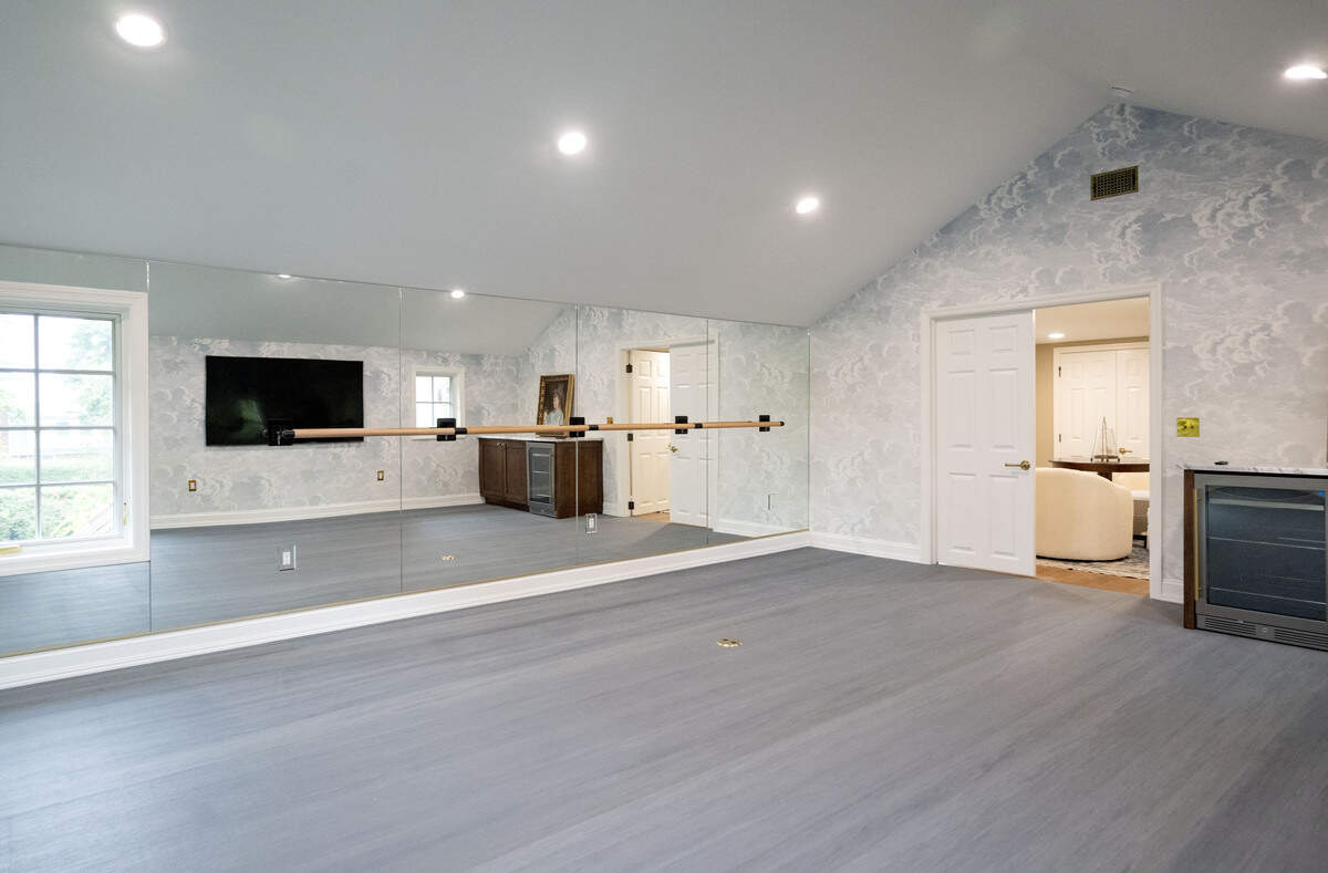 An exercise room in the home at 619 McKee St.in College Heights seen Sept. 25, 2025. It’s on the market for more than $2 million.