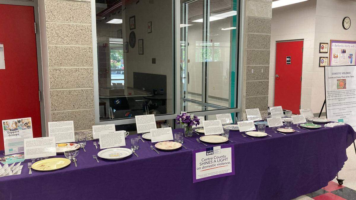 The “Empty Place at the Table” display will rotate through Centre County YMCA locations through October.