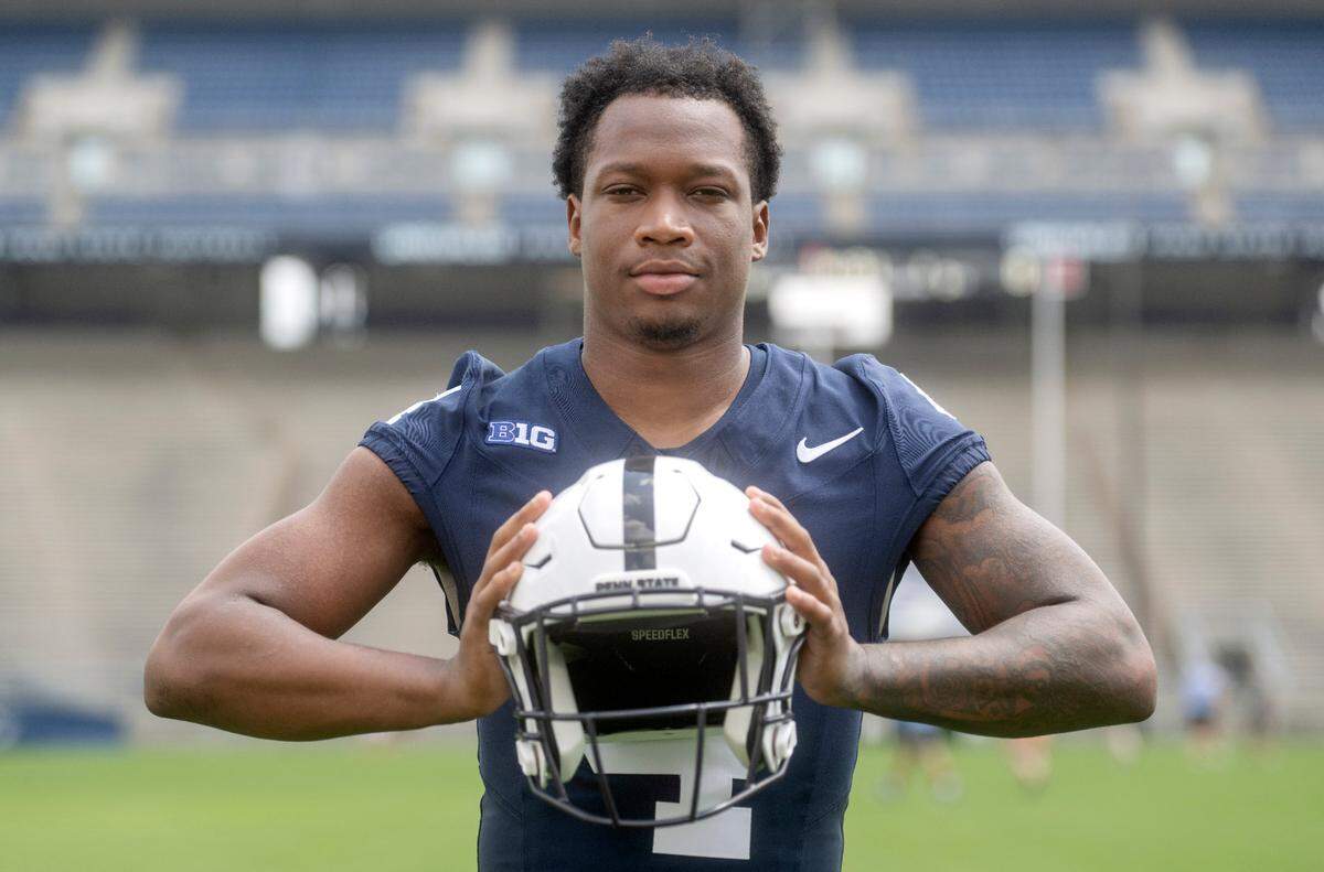 Penn State cornerback Kalen King poses for a photo during media day on Aug. 6, 2023 in Beaver Stadium.