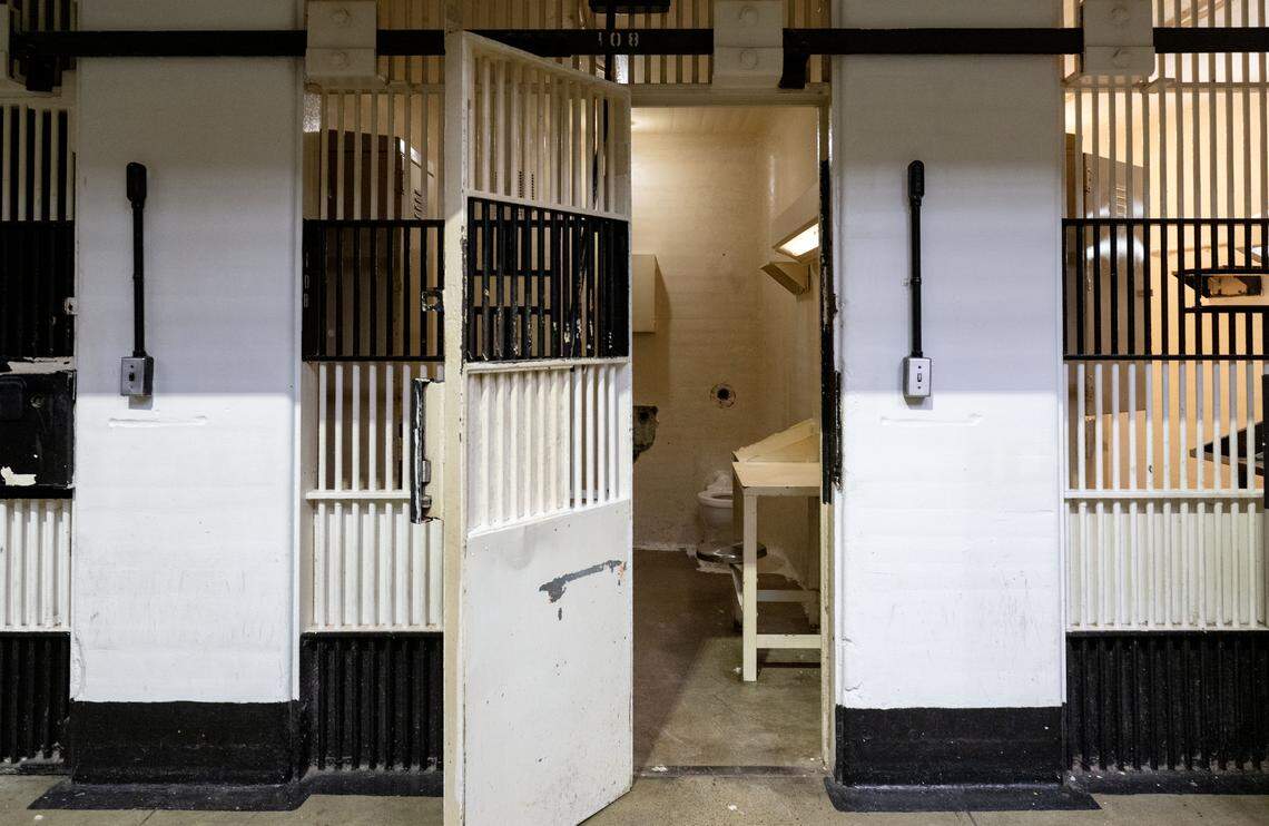 The first floor of cells in D Block at Rockview state prison is pictured.