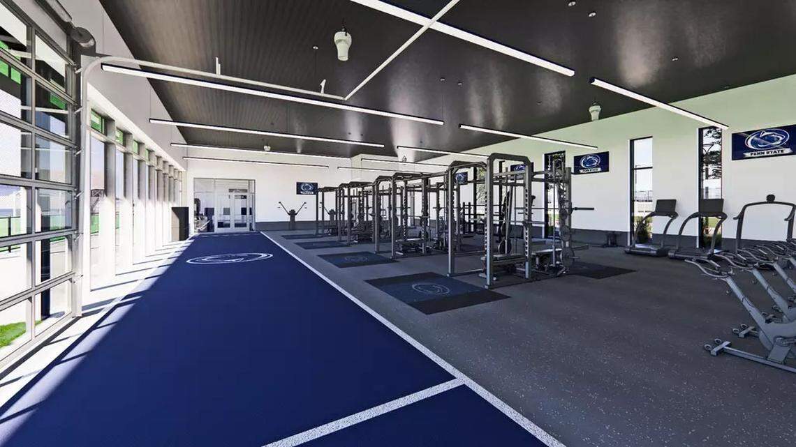 A rendering of the weight room at the Jeffrey Field Soccer Complex is pictured.