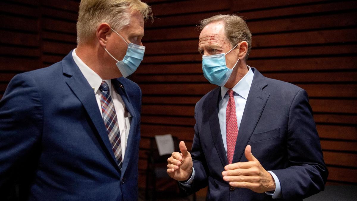 U.S. Congressman Fred Keller, left, pictured in July 2020 with Sen. Pat Toomey, announced Monday that he will not run for reelection.