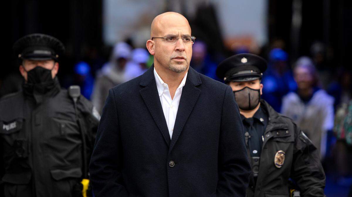 Penn State football coach James Franklin looks around Beaver Stadium as he arrives for the game against Michigan on Saturday, Nov. 13, 2021.