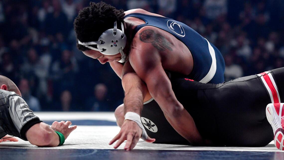 Mark Hall’s pin helps power Penn State wrestling past Ohio State in front of sold-out BJC crowd